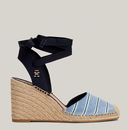 Tommy Hilfiger Shirting Trim Tie Wedge Espadrilles