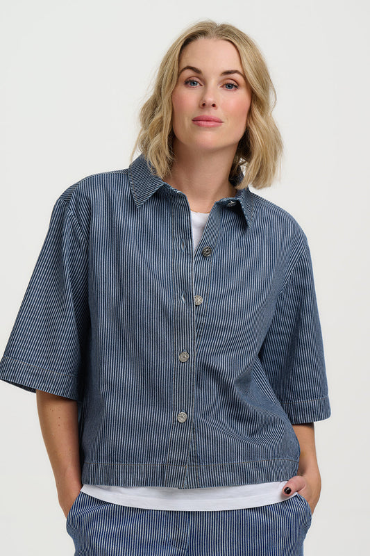 Amity Jacket - Blue Stripe Denim
