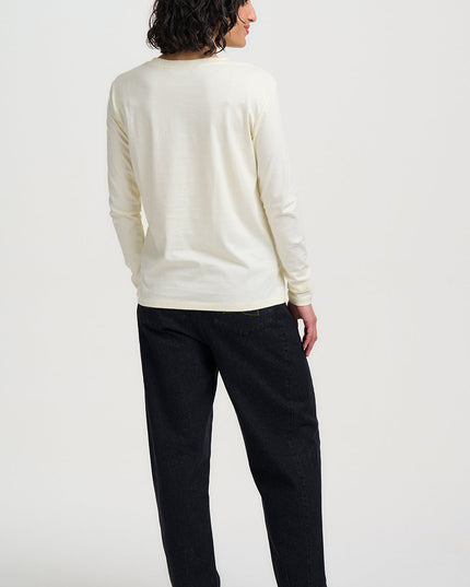 Brunswick Jersey Top - Off White, Heart Flower