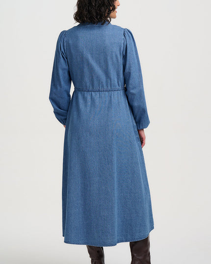 Ivana Midi Shirt Dress - Mid Blue, Autumn Floral