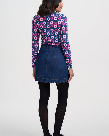 Josie Jersey Top - Teal, Roundabout Retro Floral