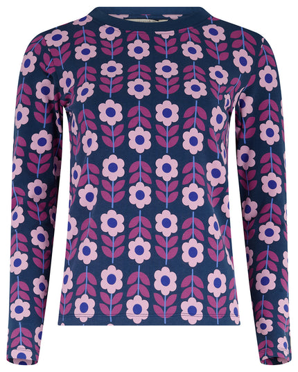 Josie Jersey Top - Teal, Roundabout Retro Floral