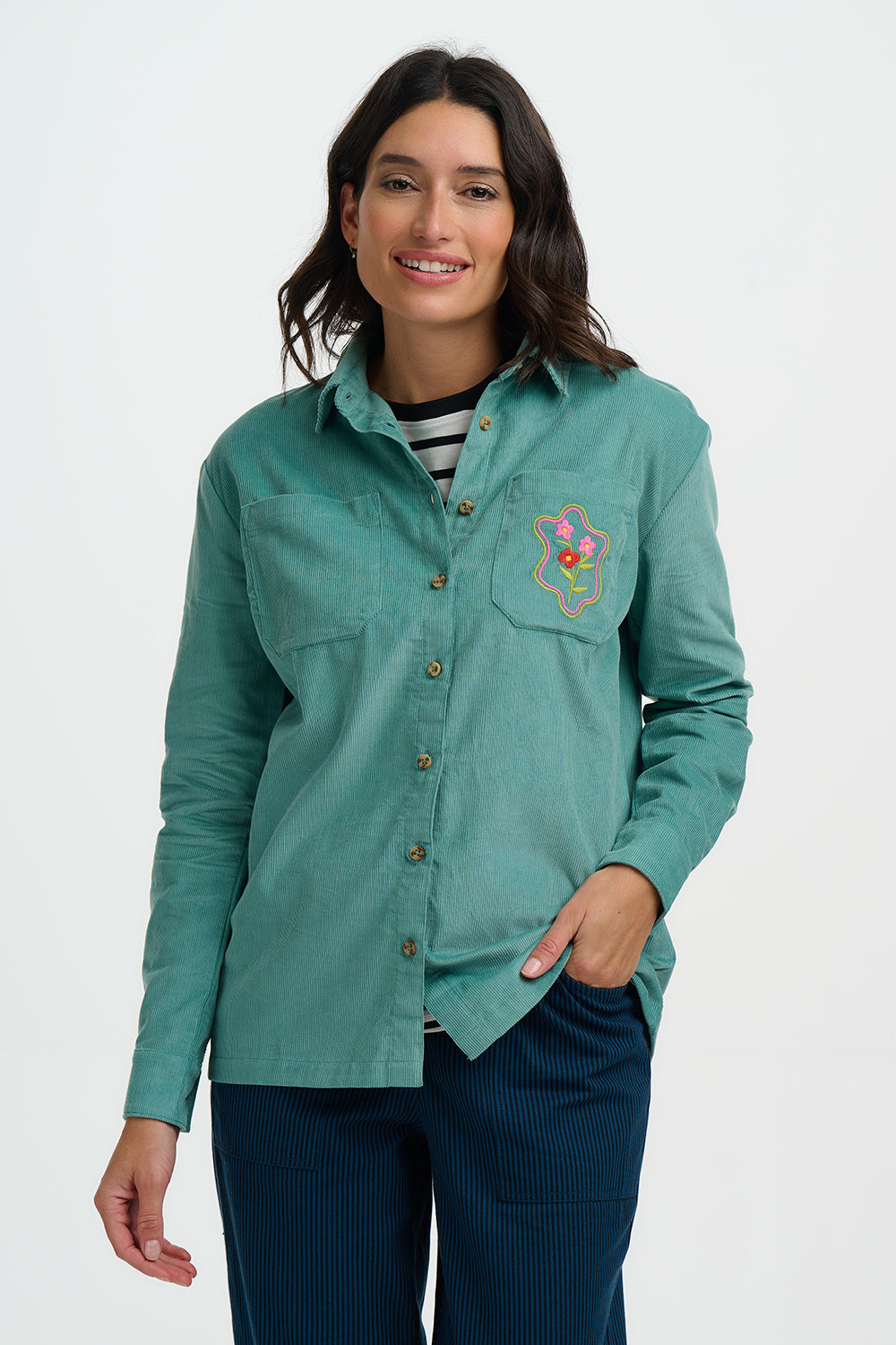 Karina Overshirt - Teal Cord