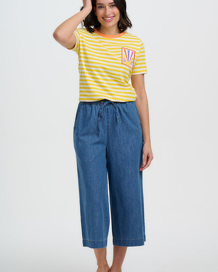 Maggie T-Shirt - Yellow/Off White, Rainbow Sunshine