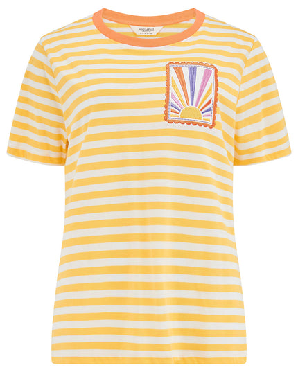 Maggie T-Shirt - Yellow/Off White, Rainbow Sunshine