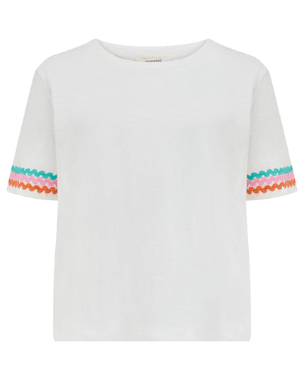 Shelby Boxy T-Shirt - White, Ric Rac Trim