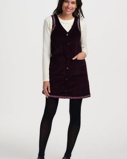 Vera Cord Tunic Dress - Dark Plum