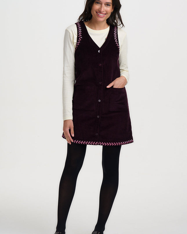 Vera Cord Tunic Dress - Dark Plum