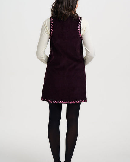 Vera Cord Tunic Dress - Dark Plum