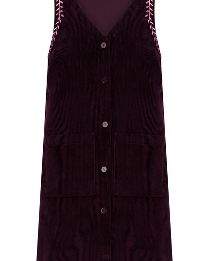 Vera Cord Tunic Dress - Dark Plum