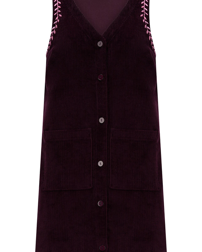 Vera Cord Tunic Dress - Dark Plum