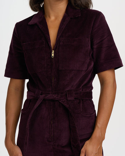 Meredith Boilersuit - Dark Plum Cord