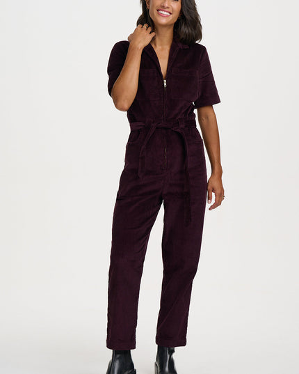 Meredith Boilersuit - Dark Plum Cord