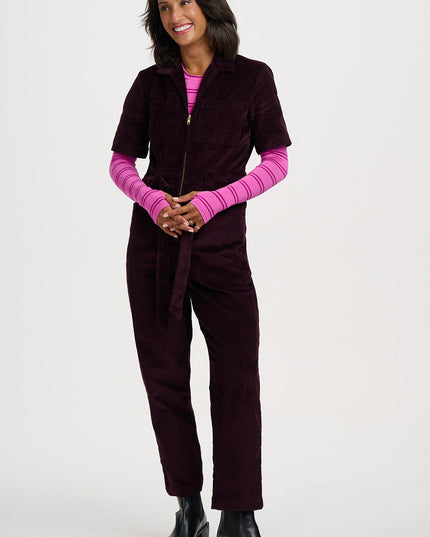Meredith Boilersuit - Dark Plum Cord