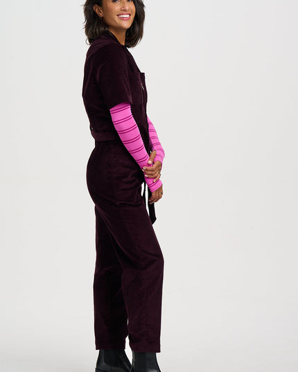 Meredith Boilersuit - Dark Plum Cord