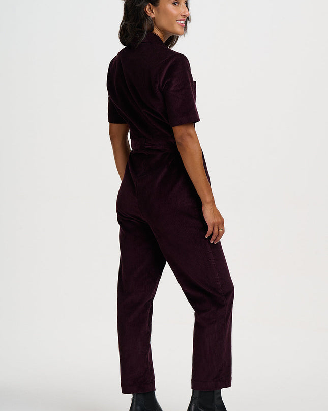 Meredith Boilersuit - Dark Plum Cord