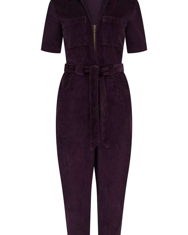 Meredith Boilersuit - Dark Plum Cord
