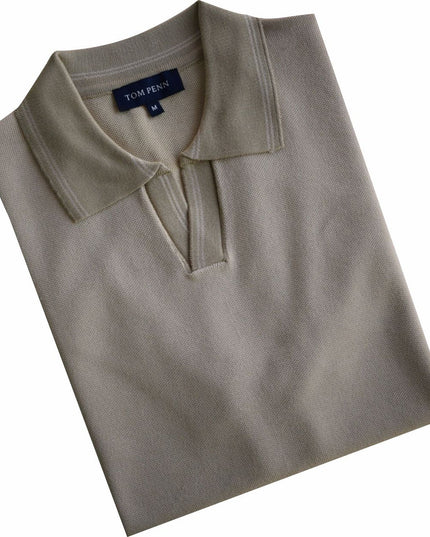 Tom Penn Knitted Polo Dark Cream