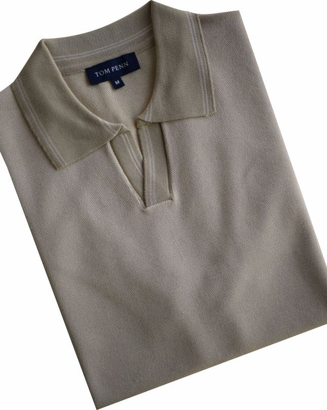 Tom Penn Knitted Polo Dark Cream