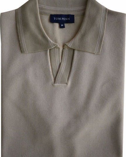 Tom Penn Knitted Polo Dark Cream
