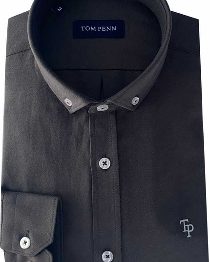 Tom Penn Slate Oxford Long Sleeve Shirt