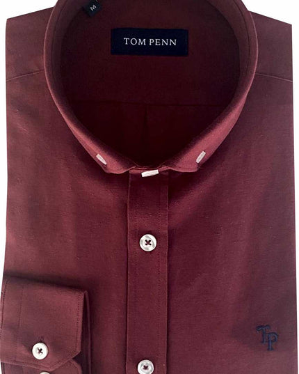 Tom Penn Wine Oxford Long Sleeve Shirt