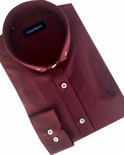 Tom Penn Wine Oxford Long Sleeve Shirt