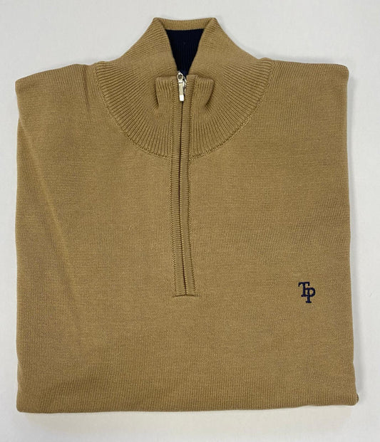 Tom Penn 1/4 Zip in Biscut
