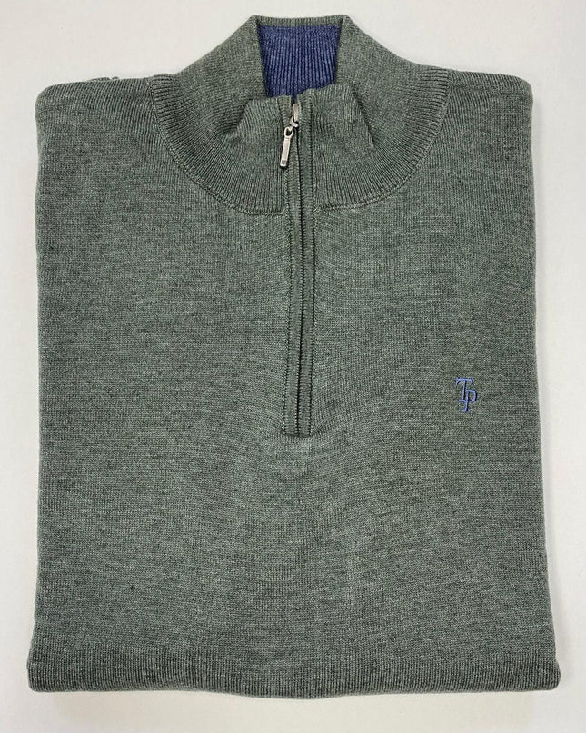 Tom Penn 1/4 Zip in Olive