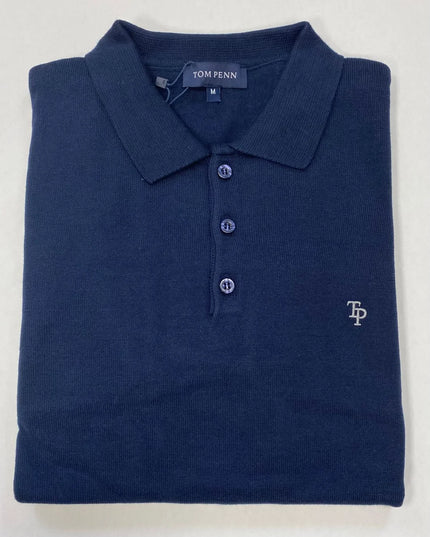 Tom Penn Long Sleeve Polo Navy