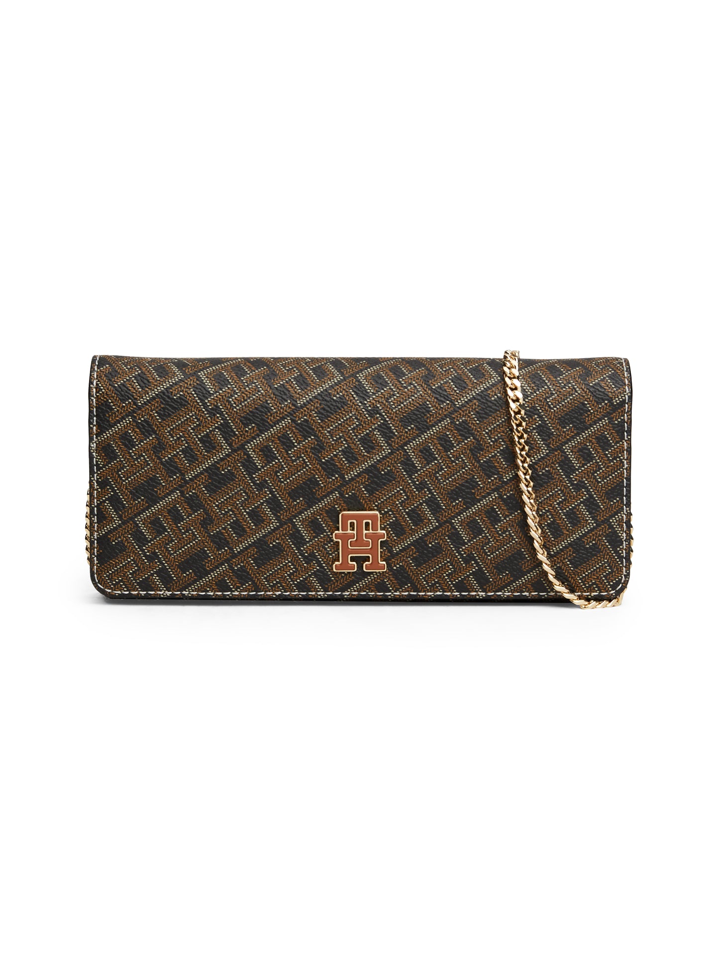 Tommy Hilfiger Monoplay Large Flap Crossbody - Black/Tan