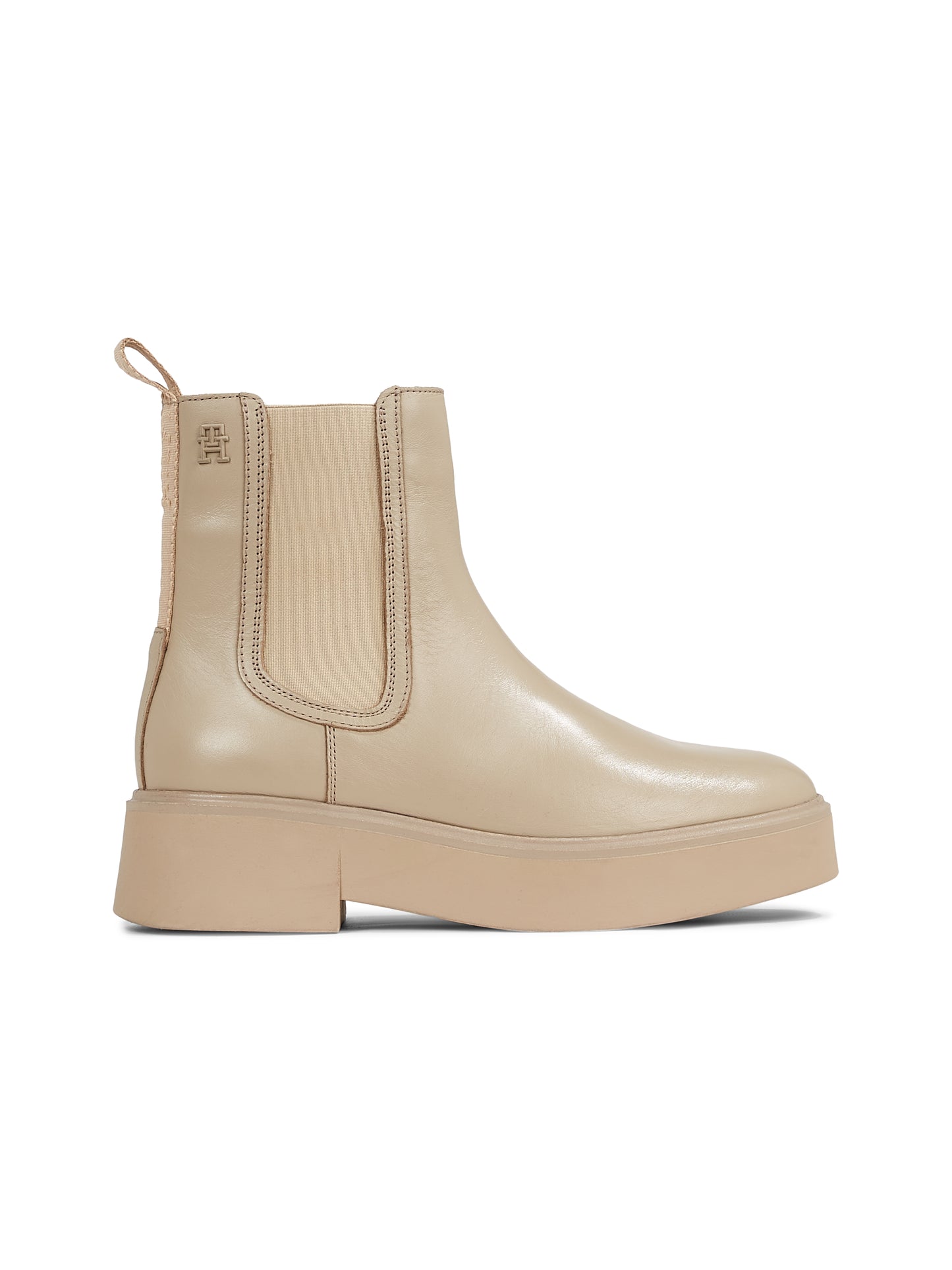 Tommy Hilfiger - Minimal Leather Short Boot - Beige