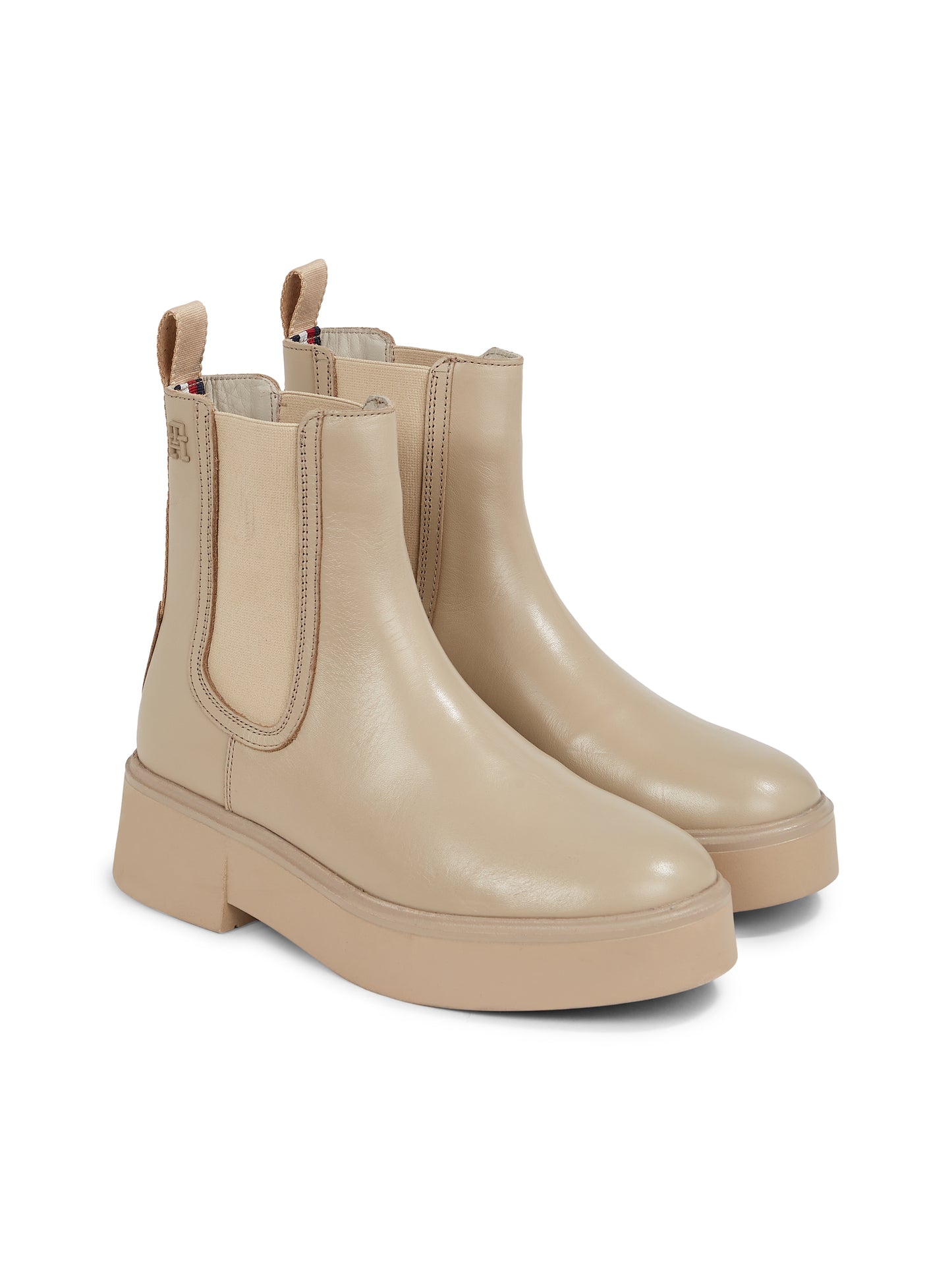 Tommy Hilfiger - Minimal Leather Short Boot - Beige