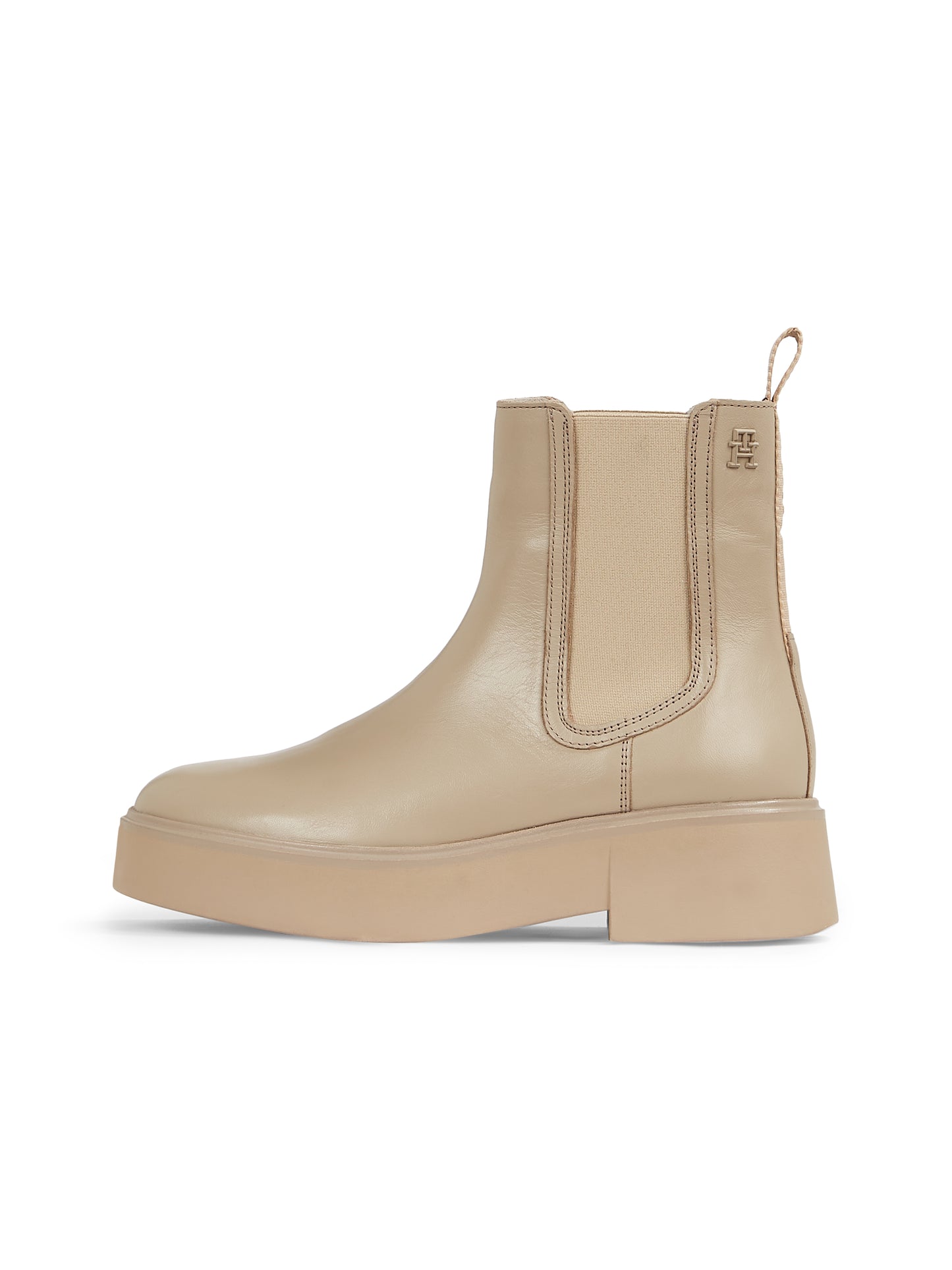 Tommy Hilfiger - Minimal Leather Short Boot - Beige