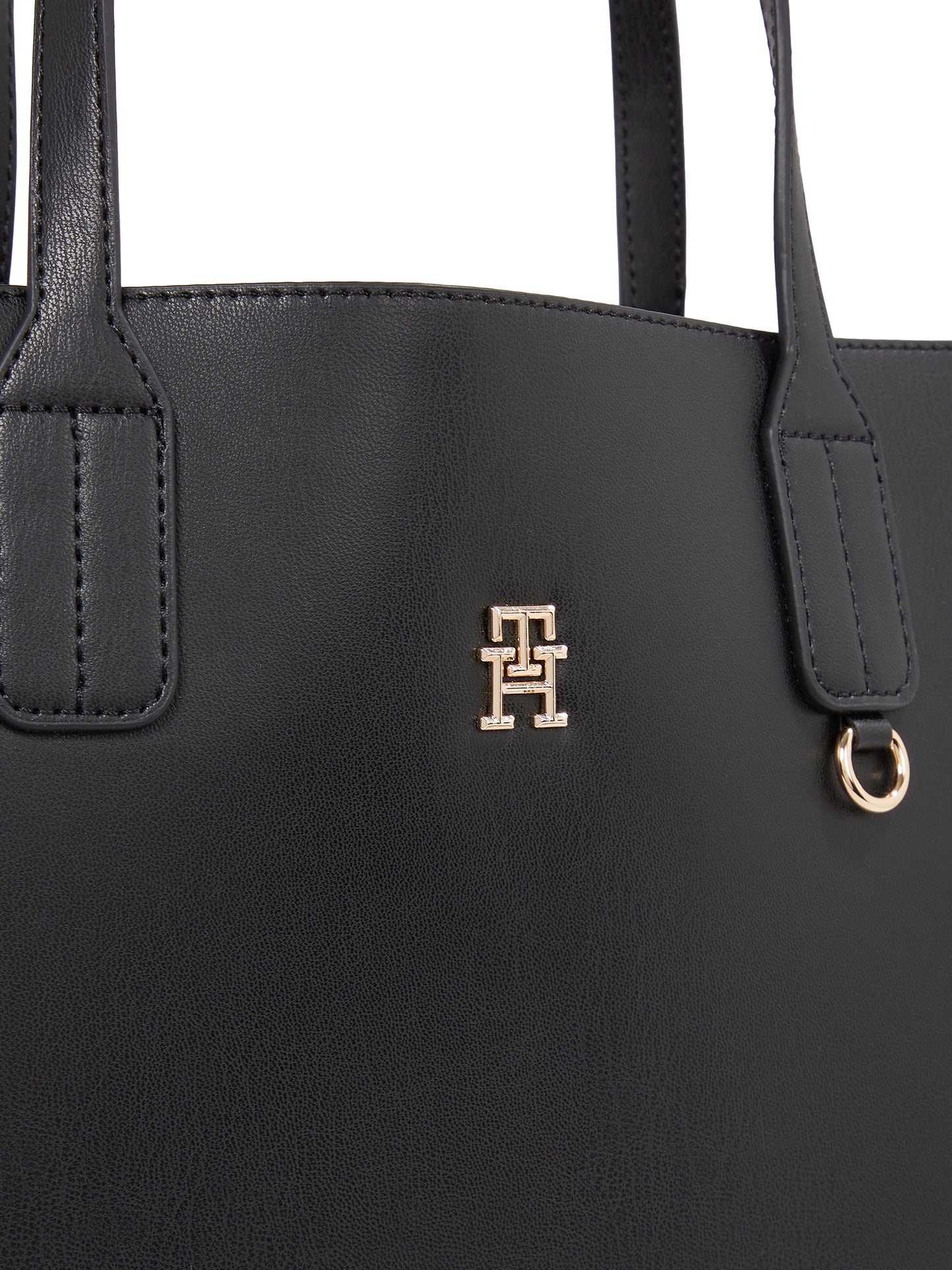 Tommy Hilfiger Monogram Repeat Logo Strap Satchel - Black