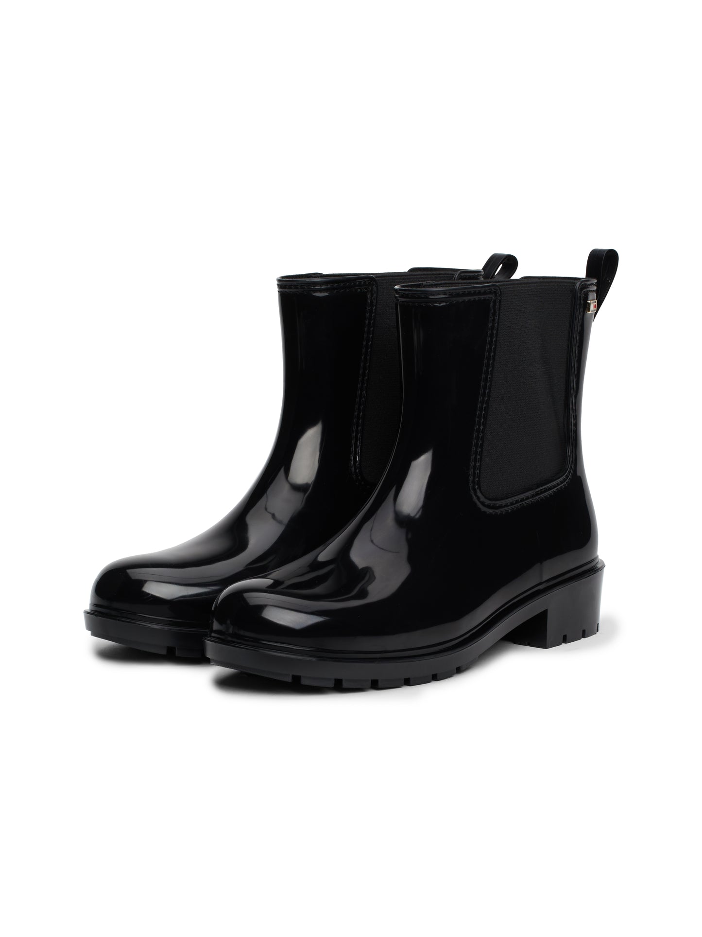 Tommy Hilfiger Patent Cleat Rain Boots - Black