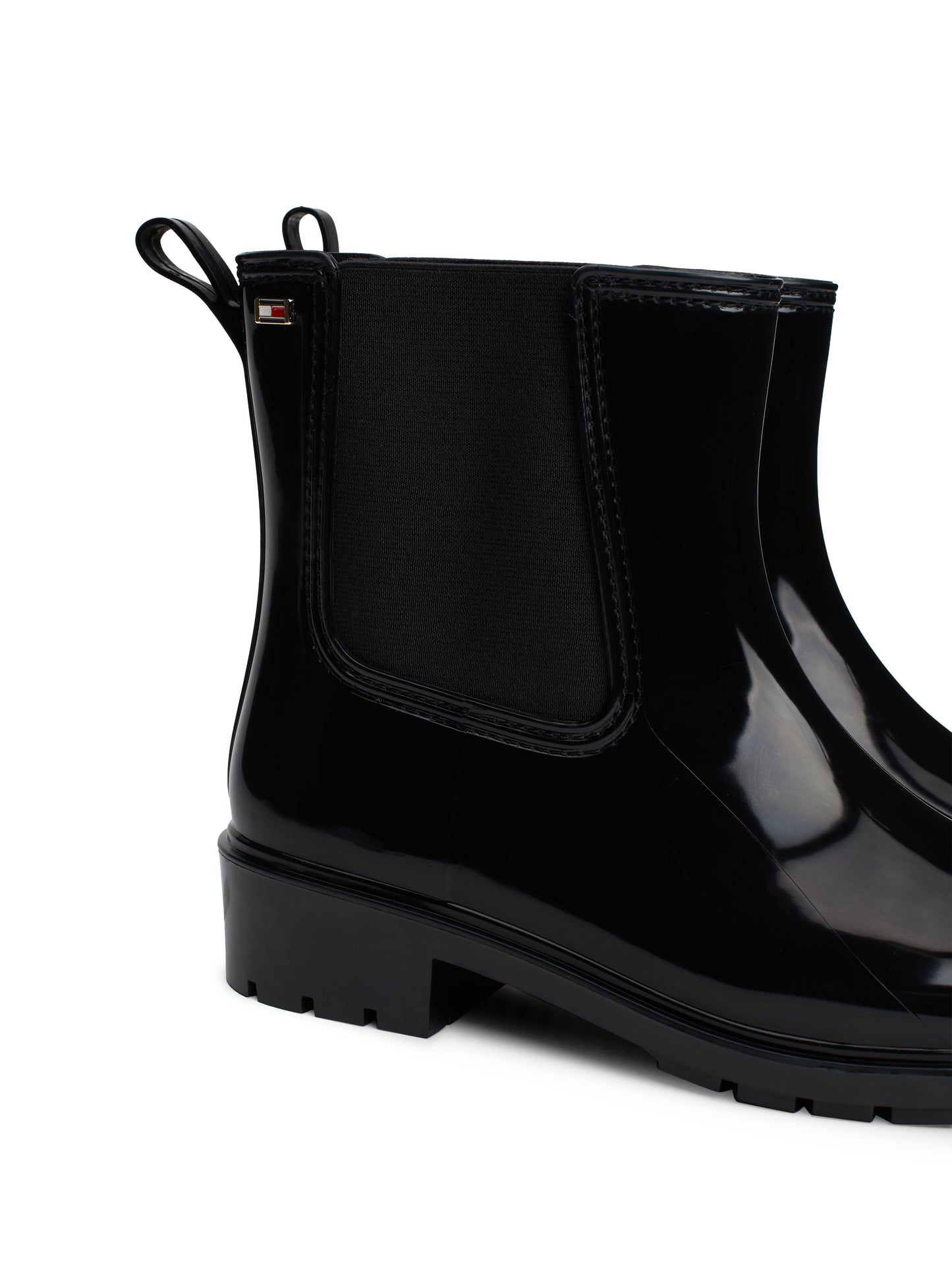 Tommy Hilfiger Patent Cleat Rain Boots - Black