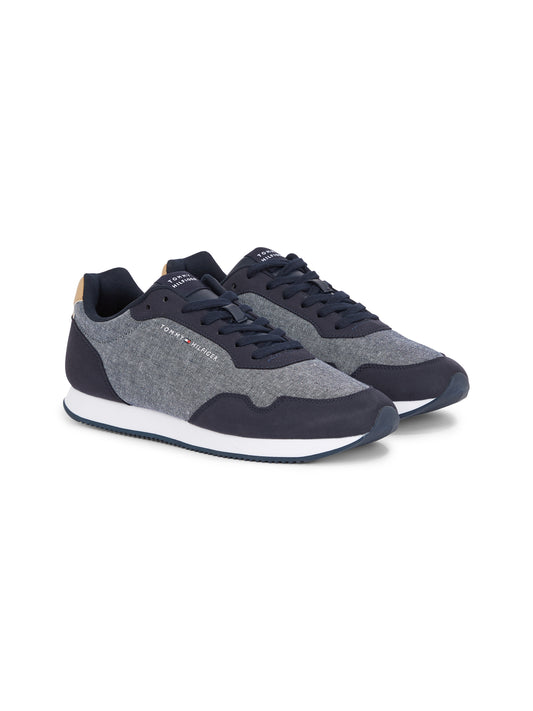 Tommy Hilfiger Chambray Panel Runner Trainers - Desert Sky