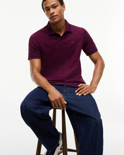 Tommy Flag Polo in Calypso Berry