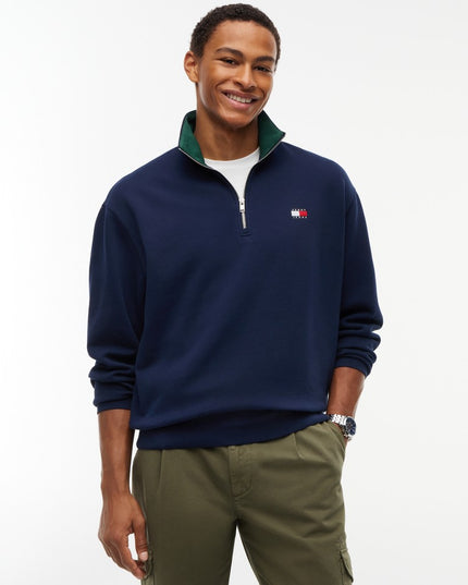 Tommy Badge Relaxed Quarter-Zip Sweatshirt