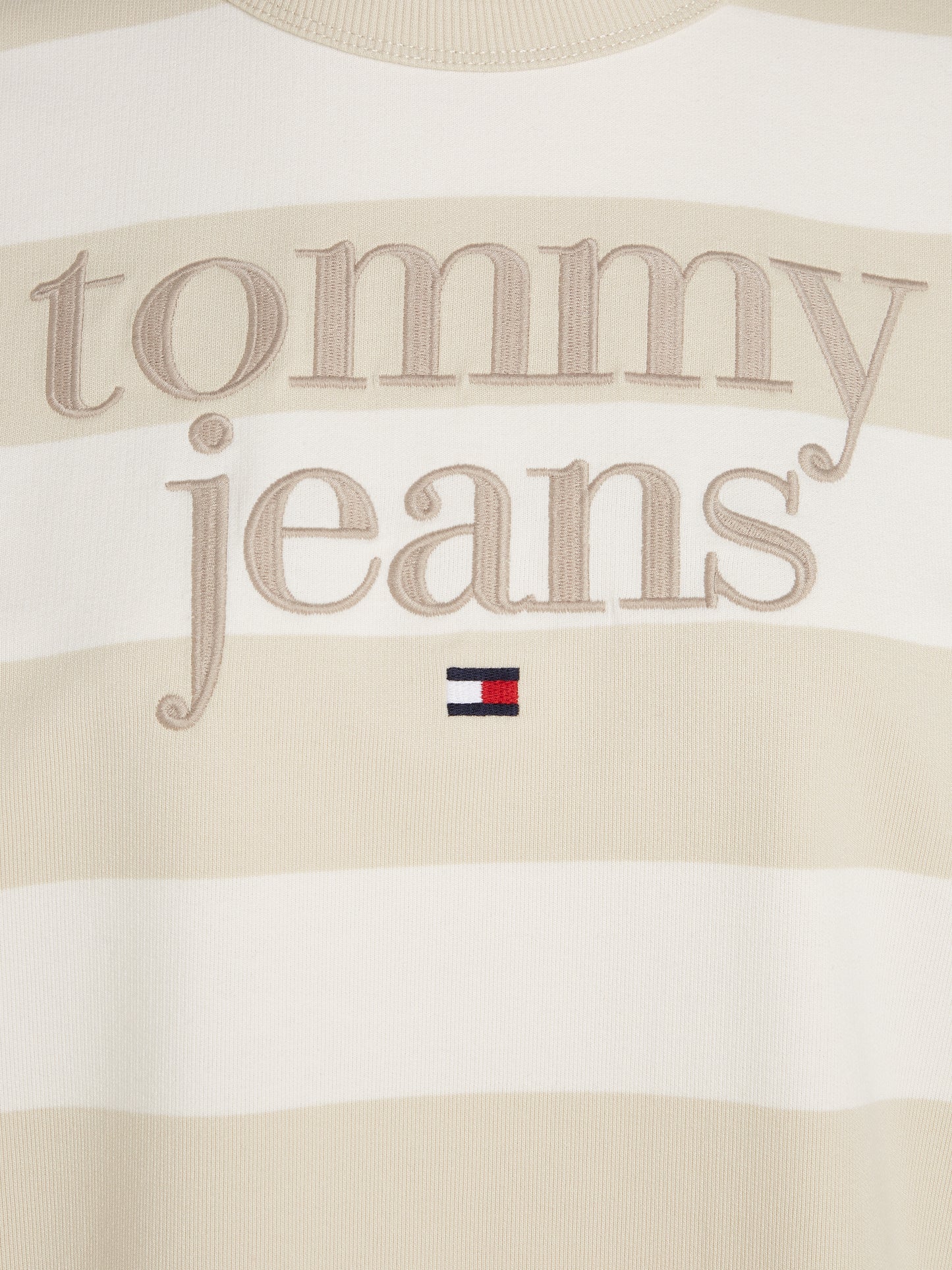 Tommy Jeans Relaxed Stripe Essential Crew Neck Sweater - Newsprint