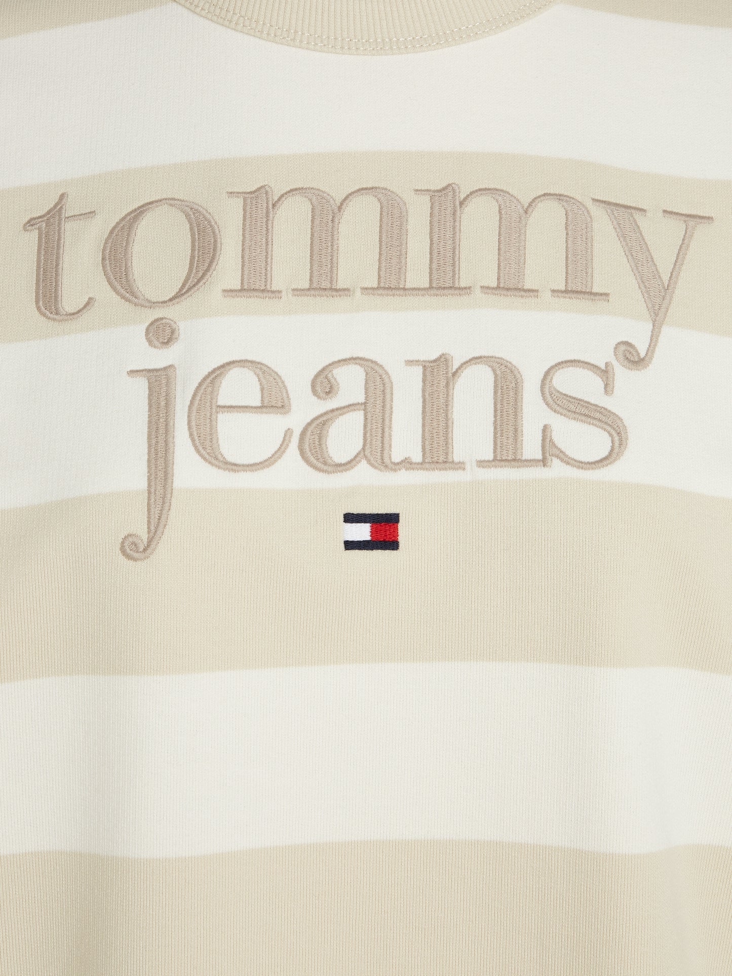 Tommy Jeans Relaxed Stripe Essential Crew Neck Sweater - Newsprint