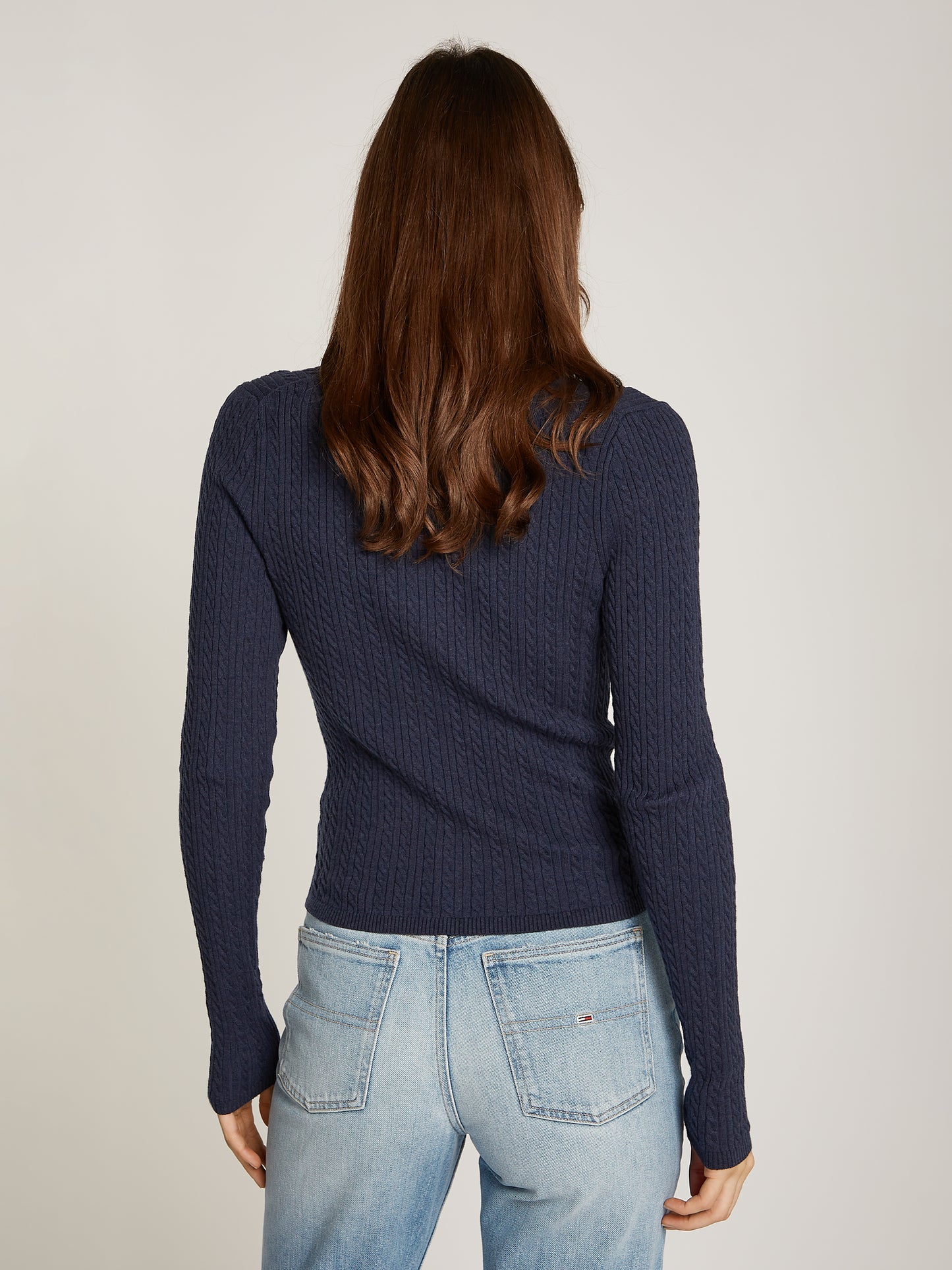 Tommy Jeans - Essential Cable Knit Cardi - Dark Night Navy