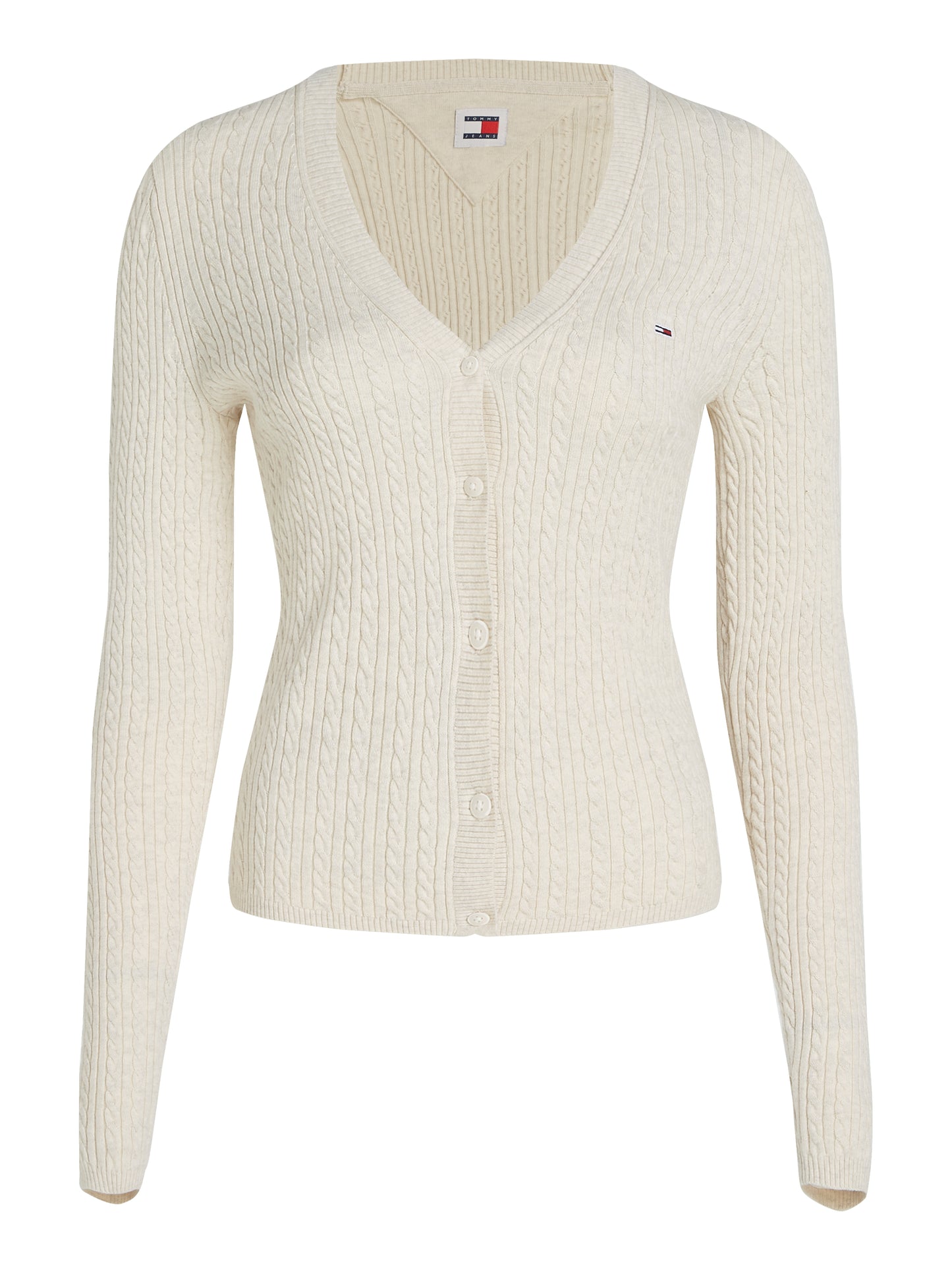 Tommy Jeans - Essential Cable Knit Cardi - Ancient White