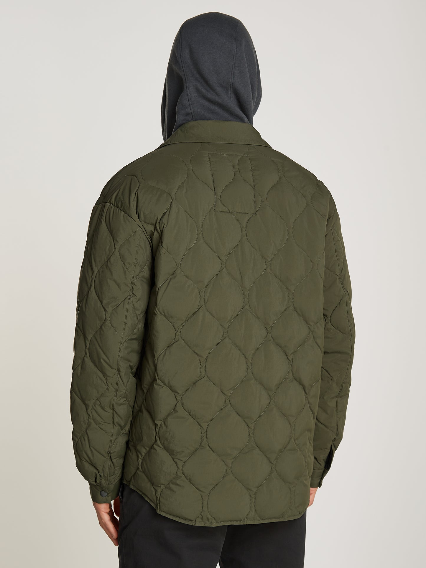 Tommy Jeans Mens Quilted Shacket - Fatigue Green