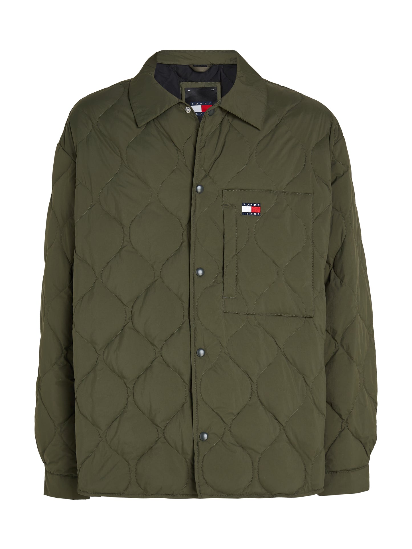 Tommy Jeans Mens Quilted Shacket - Fatigue Green