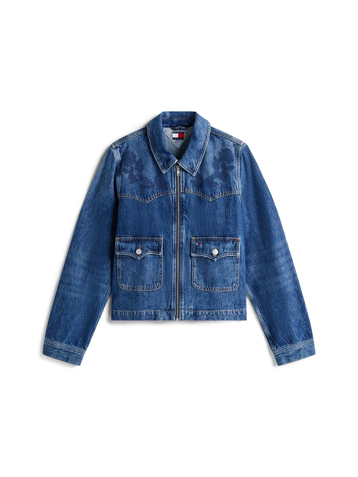 Regenerative Cotton Denim Coach Jacket - Denim Dark