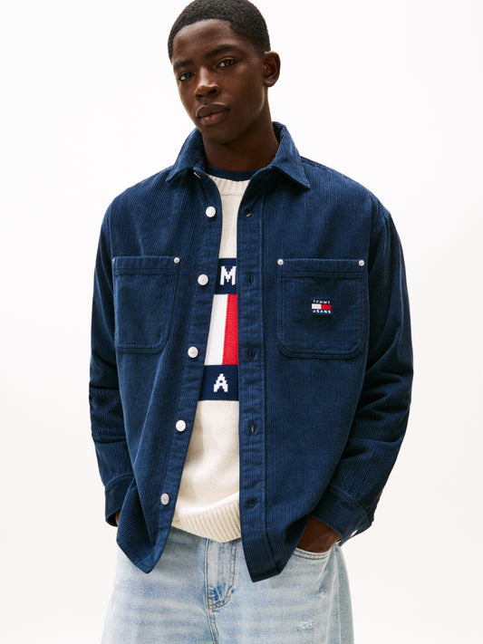 Logo Relaxed Fit Corduroy Shirt - Dark Night Navy