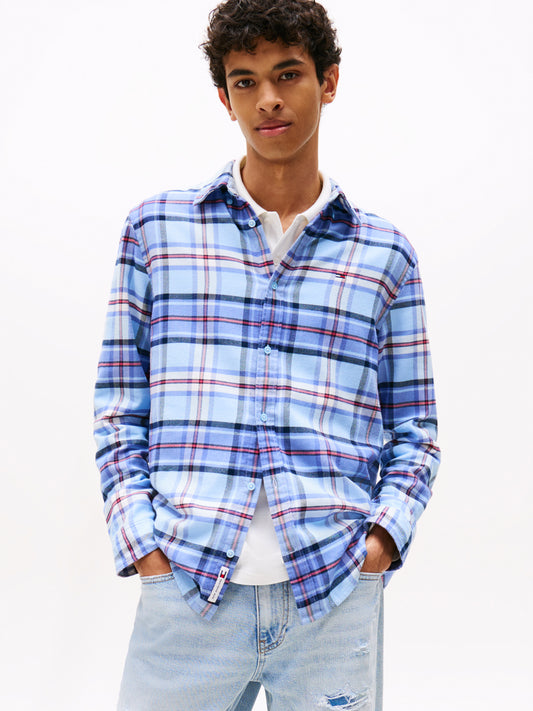 Regular Fit Check Flannel Shirt - Light Powdery Blue