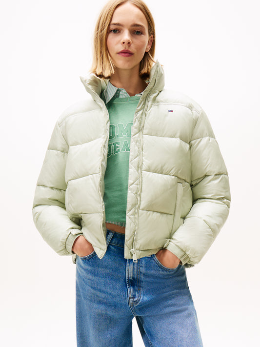 Packable Hood Relaxed Puffer Jacket - Misty Sage
